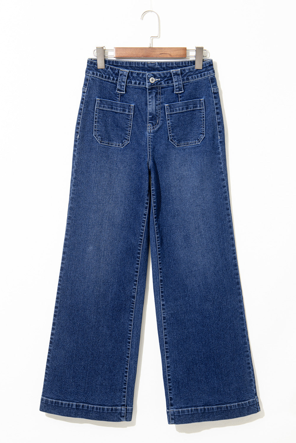 Blue High Waist Wide Leg Jeans