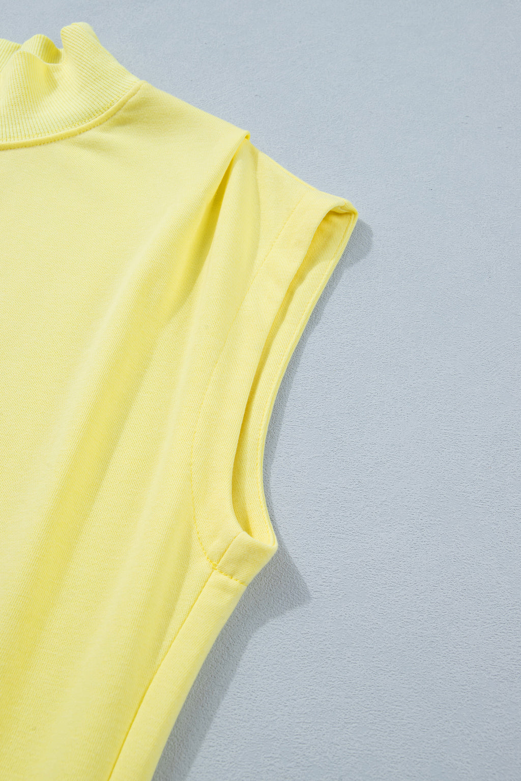Yellow High Neck Cap Sleeve Top