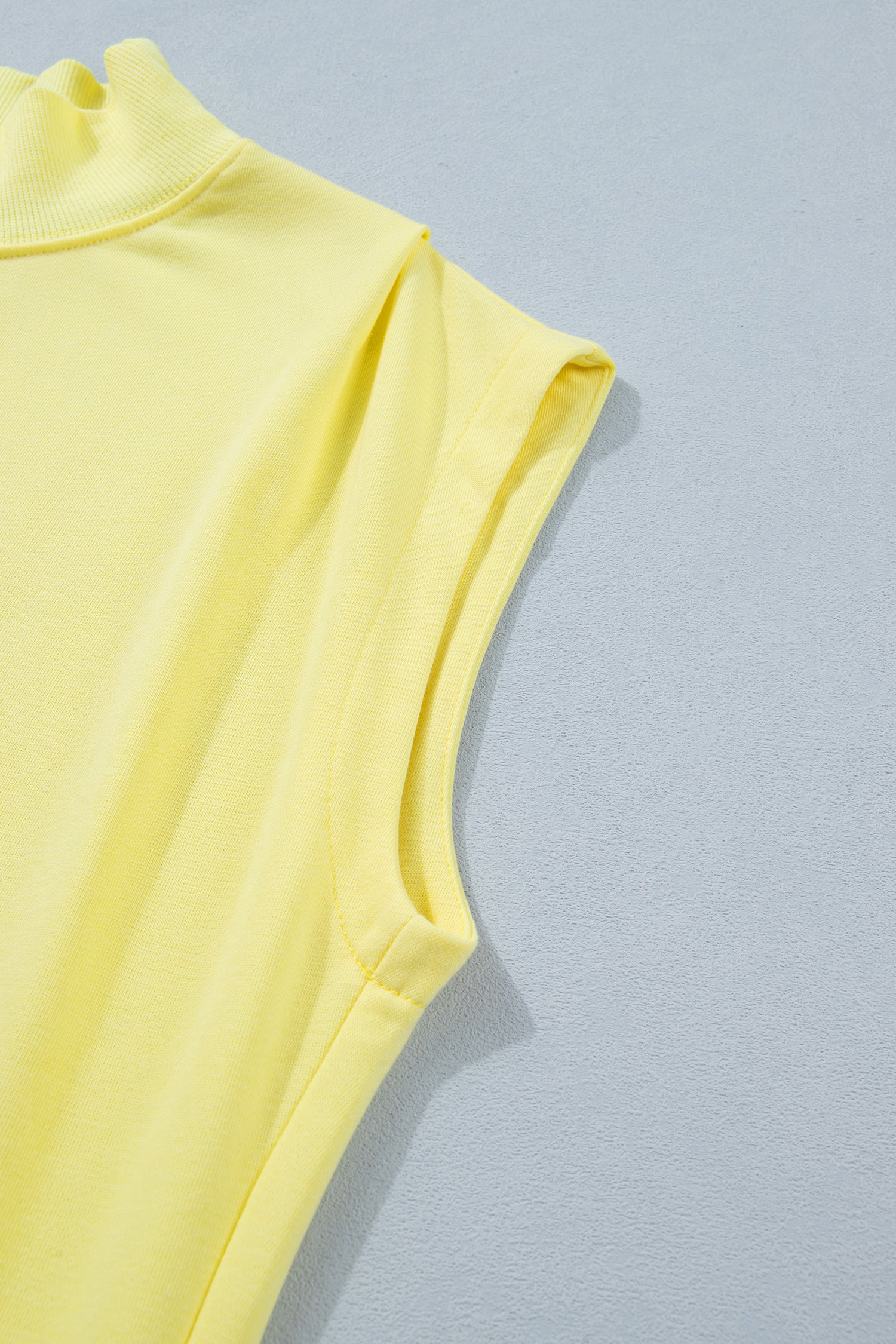 Yellow High Neck Cap Sleeve Top