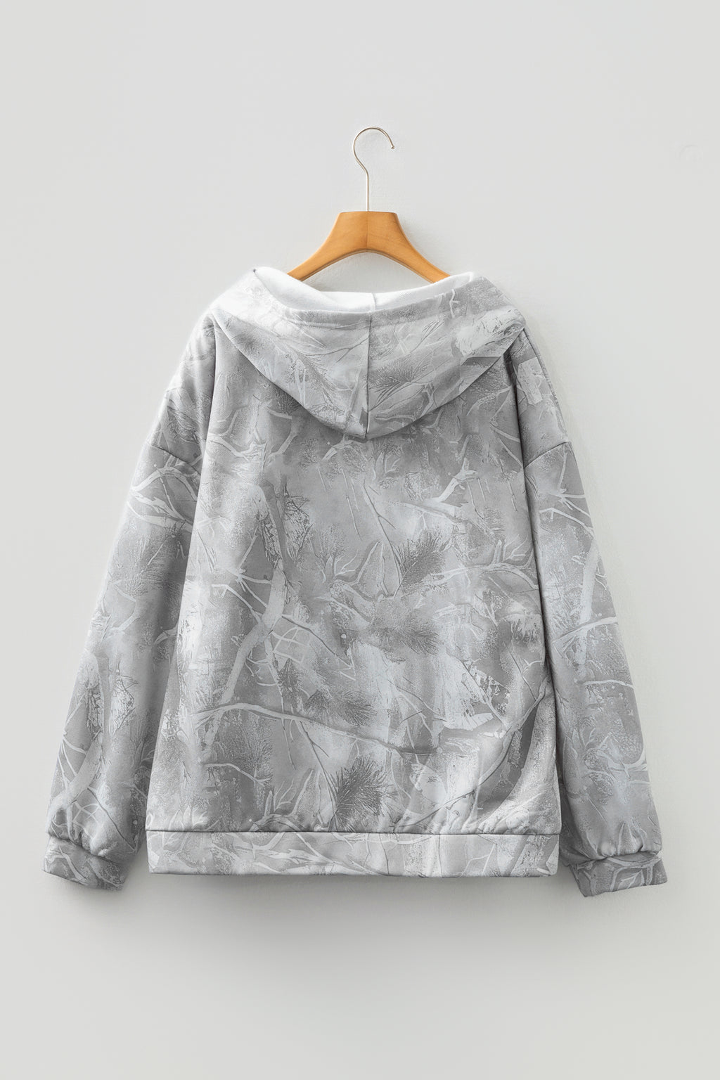 Gray Plus Size Camo Hoodie