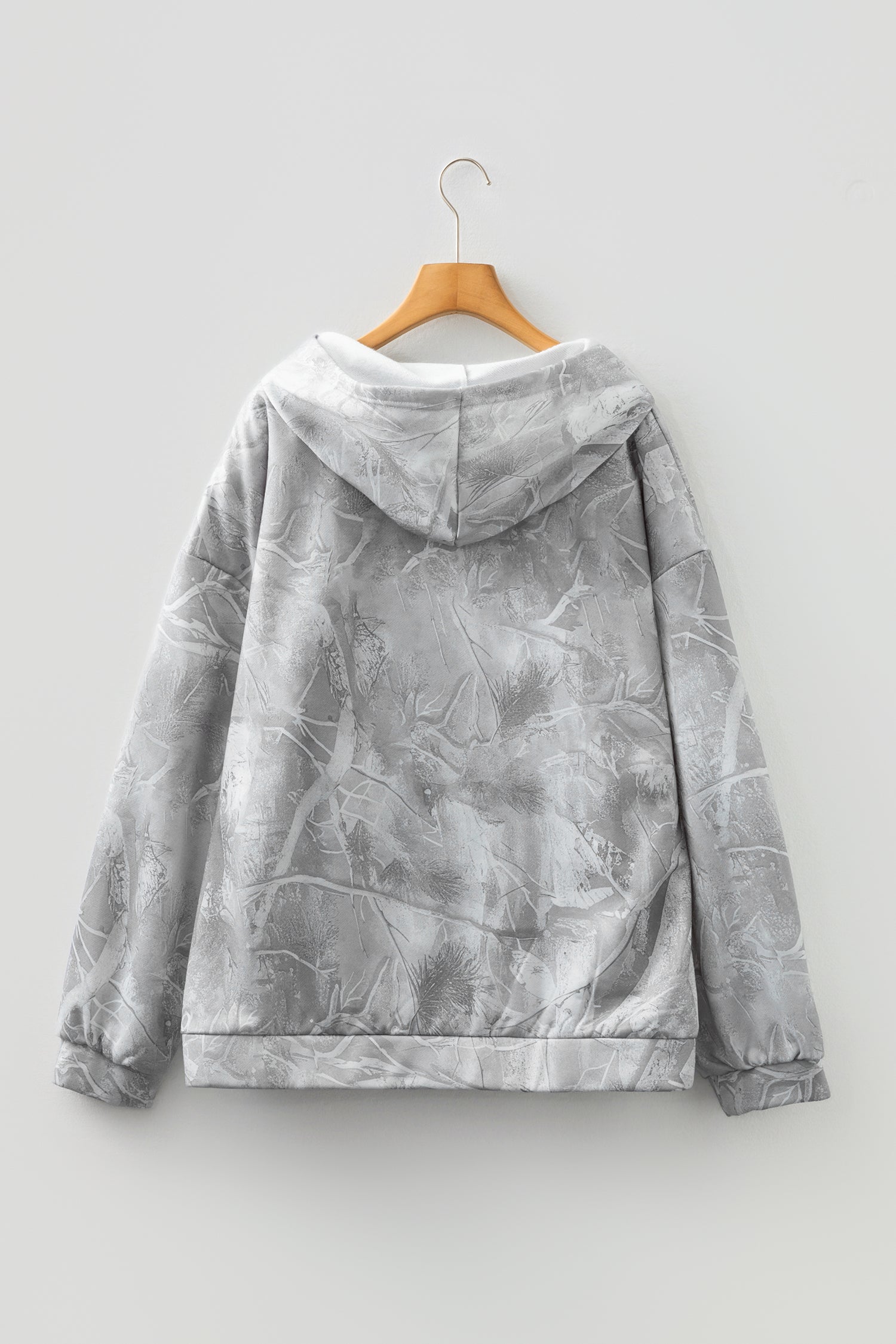 Gray Plus Size Camo Hoodie