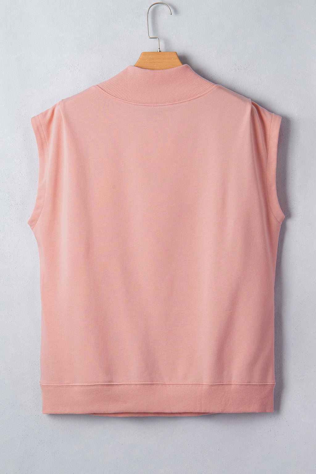 Pink High Neck Cap Sleeve Top
