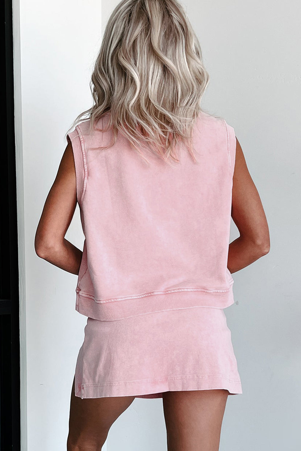 Light Pink Mineral Wash Tank & Skirt Set