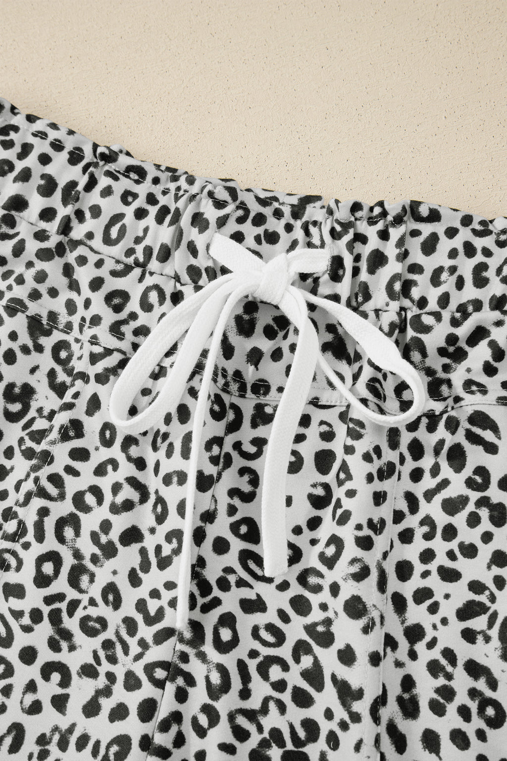 Gray Animal Print Wide Leg Pants