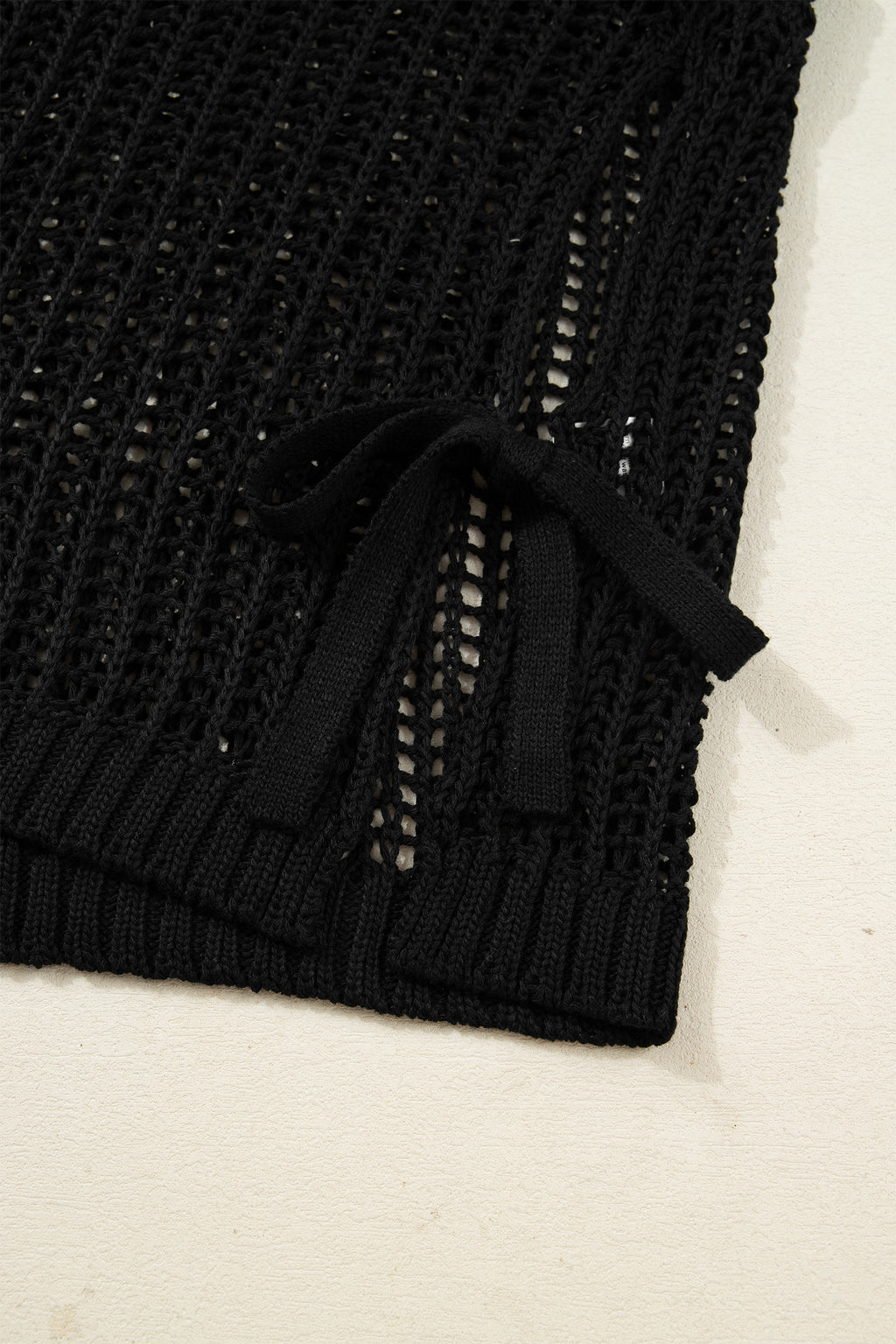 Black Plus Size Bow Tie Sweater