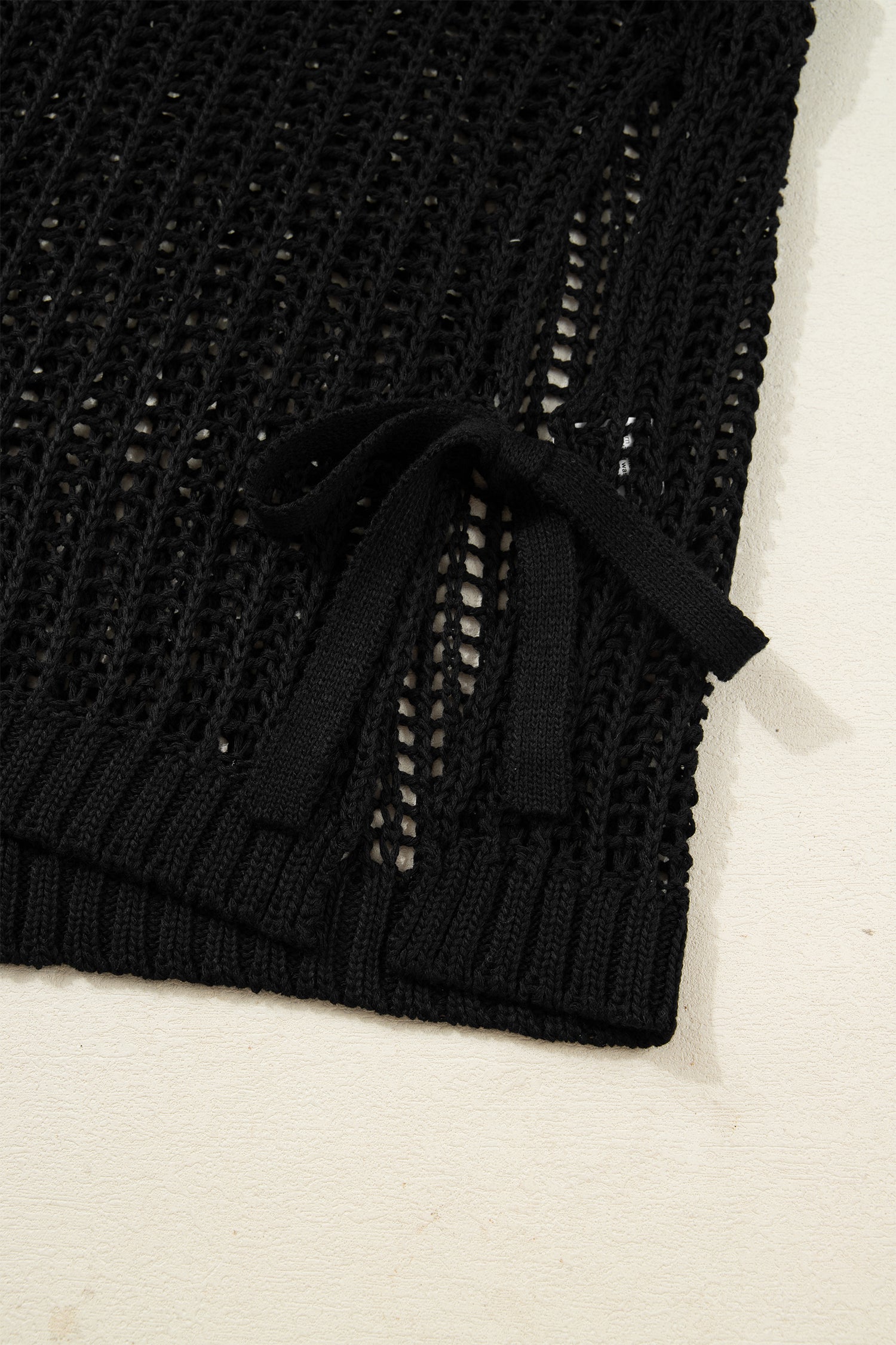 Black Plus Size Bow Tie Sweater