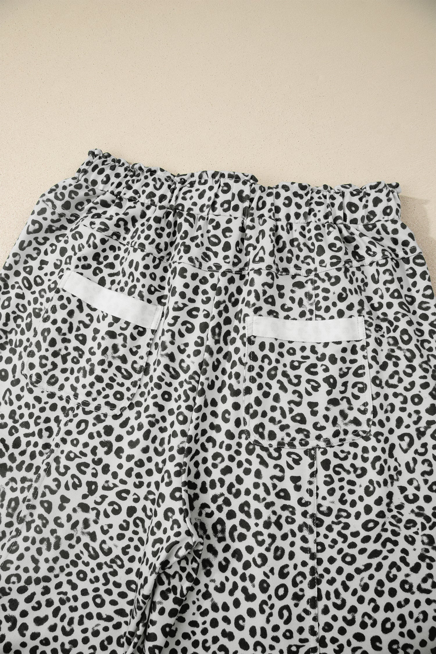 Gray Animal Print Wide Leg Pants