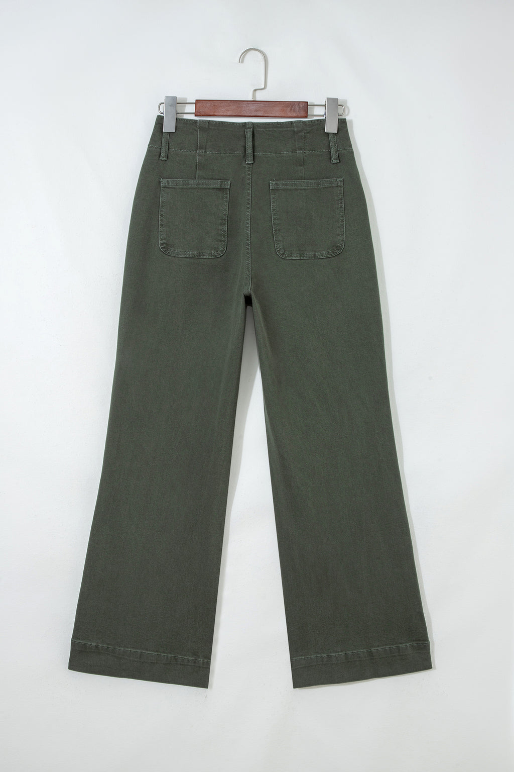 Green High Waist Wide Leg Jeans