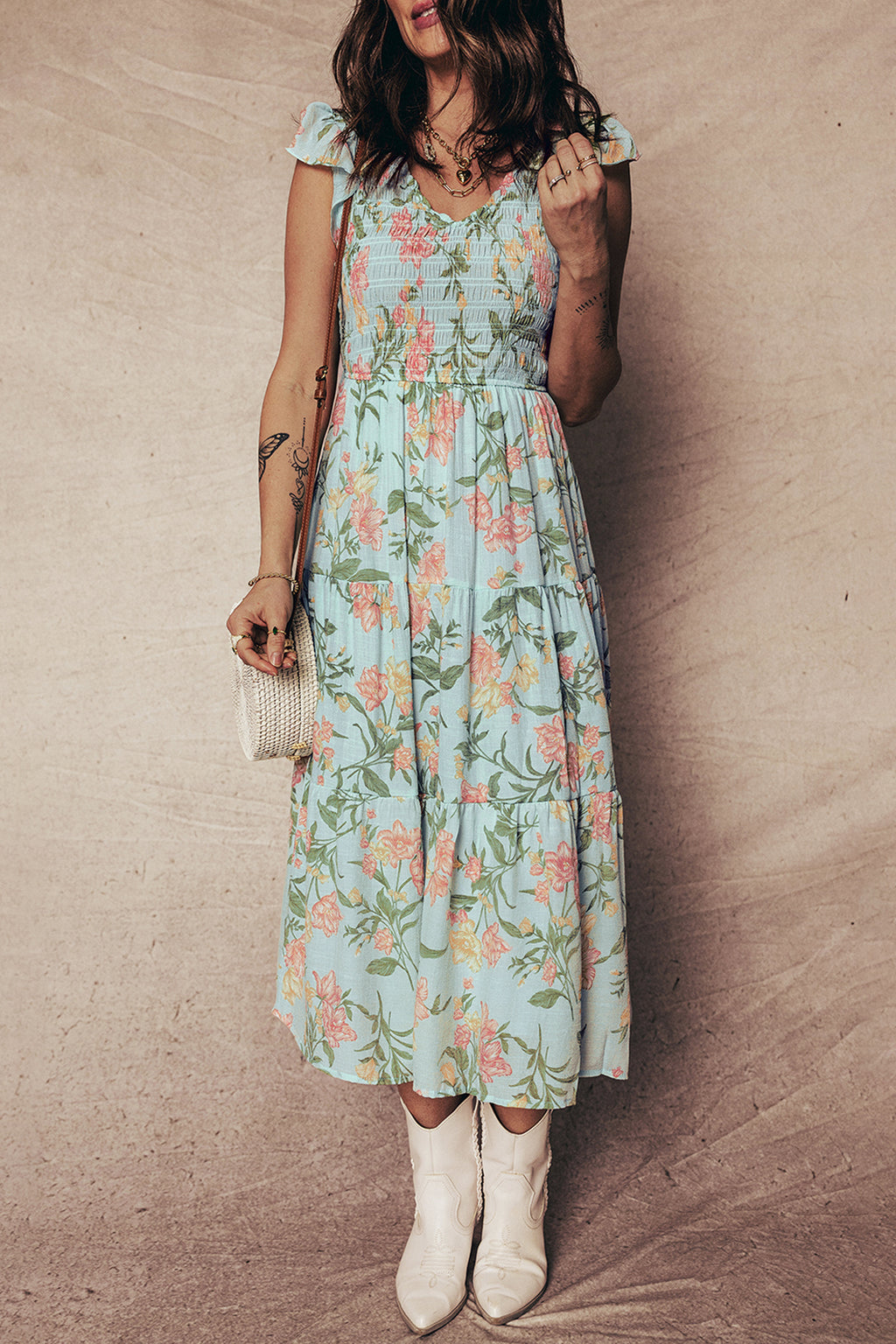 Floral Tiered Maxi Dress
