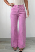 Pink High Waist Wide Leg Jeans