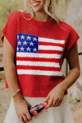 Red Flag Sweater Top