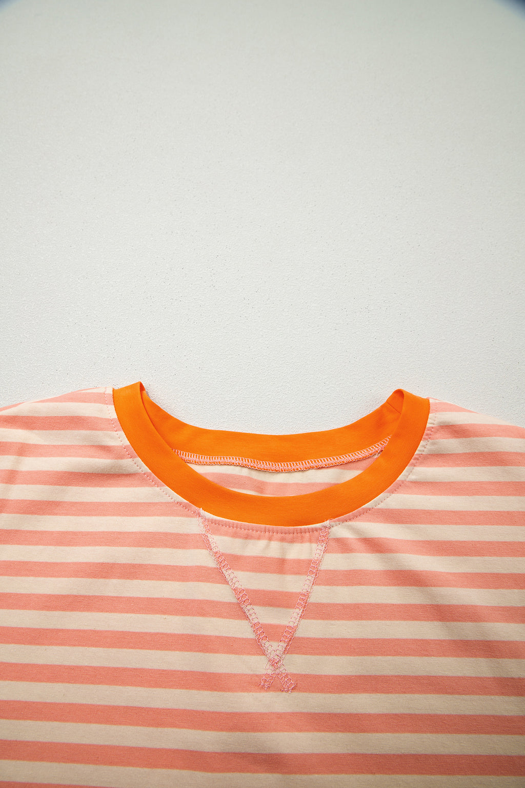 Pink Stripe Plus Size Summer Set