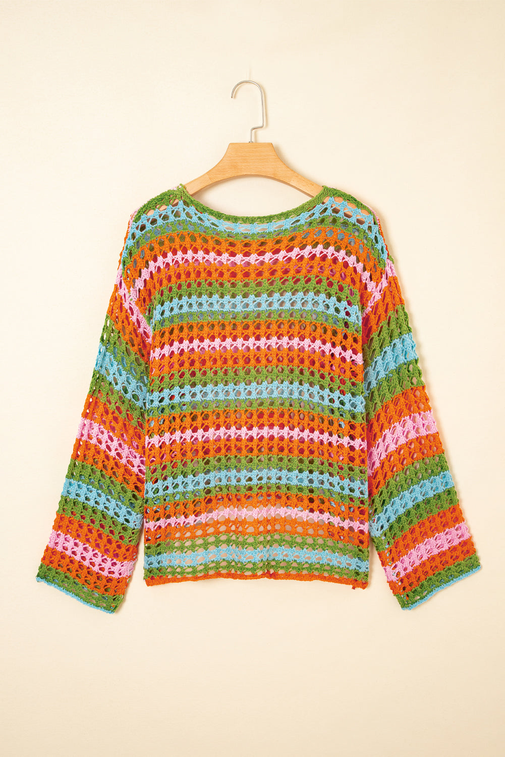 Stripe Knit Beach Cover Up